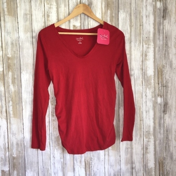 Isabel Maternity by Ingrid & Isabel Tops - NWT Ingrid & Isabel Maternity Red Long Sleeve Blouse